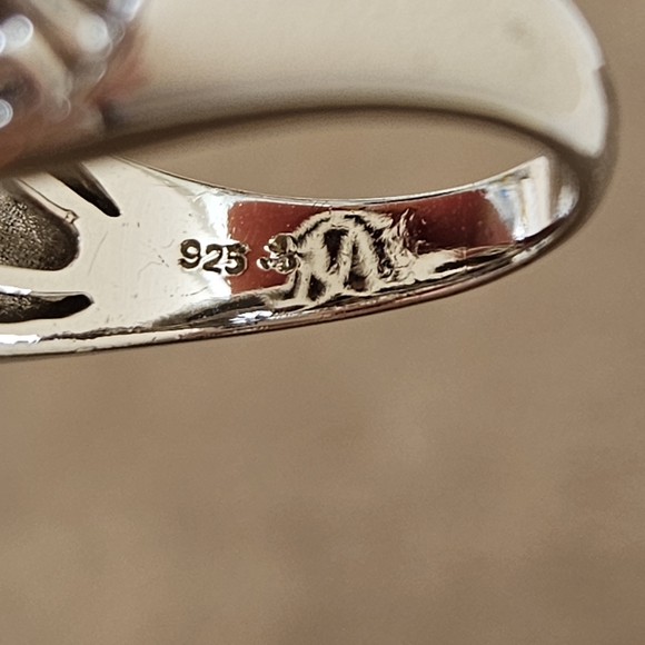 Victoria Wieck 1.32ct Fire Opal & Brown Diamond 2 tone ring- Size 7 - Picture 9 of 11